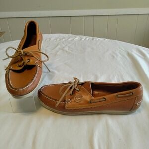 Dooney & Bourke Brown Leather Deck Boat Shoes   9-9.5